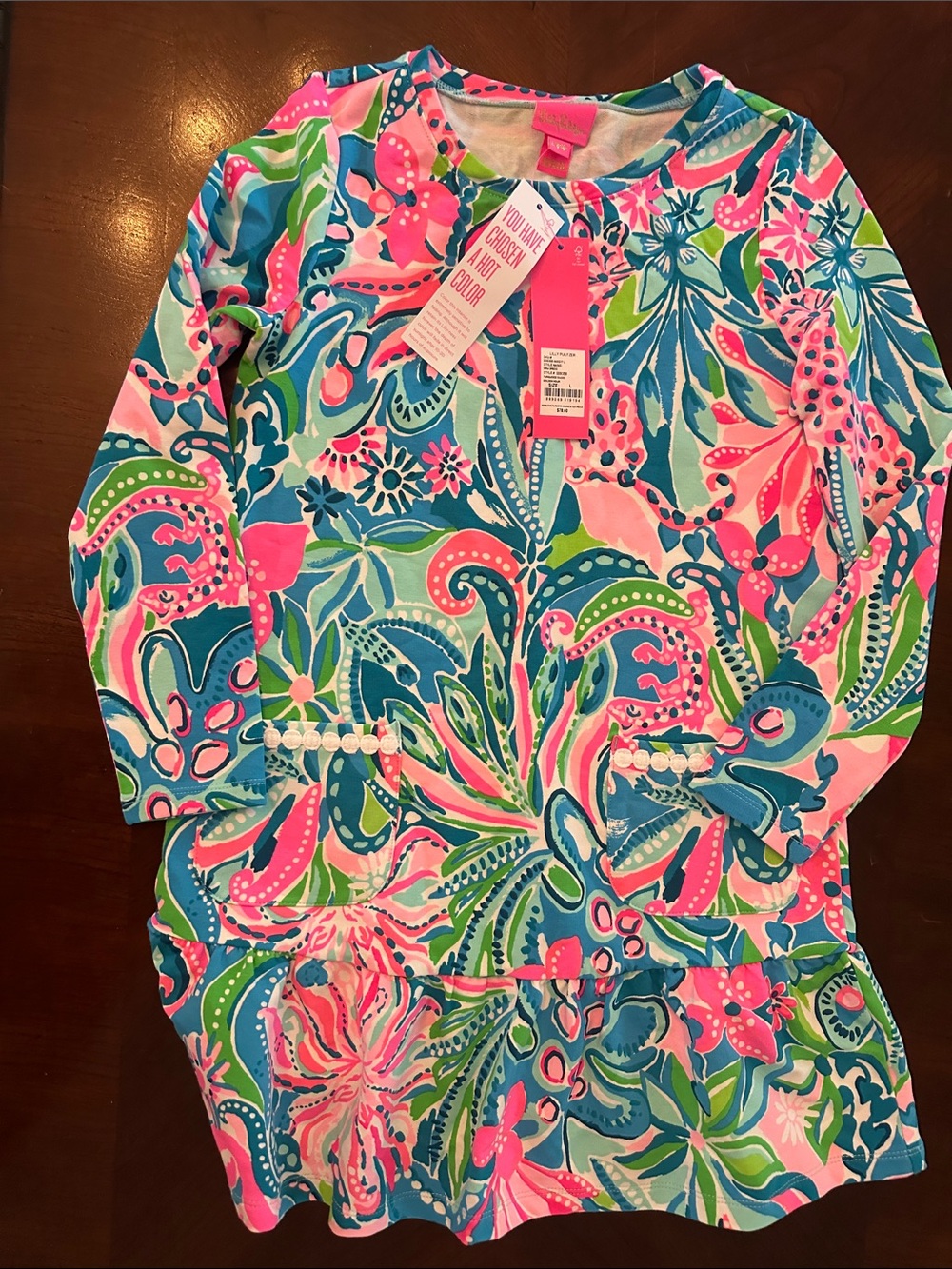 Lilly Pulitzer Girls Vira Dress Turquoise Oasis